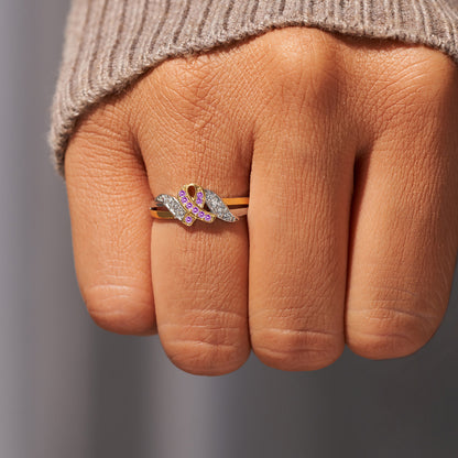 Purple ribbon ring to raise awareness of Alzheimer's disease