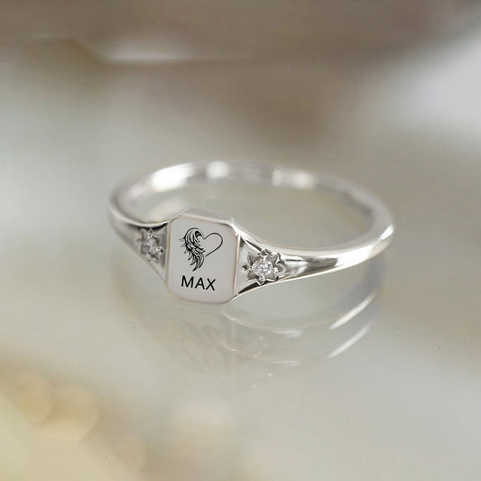 Pet Name Customized Memorial Diamond Ring