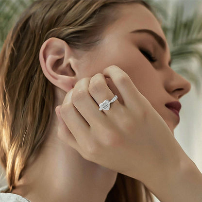 For Memorial-Personalized Name Date Memorial Heart Urn Ring