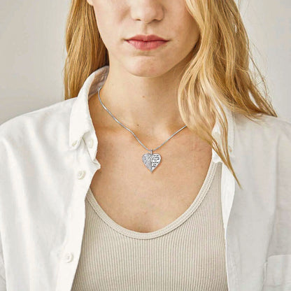 To My Husband in Heaven- Love Wings Engraved Necklace