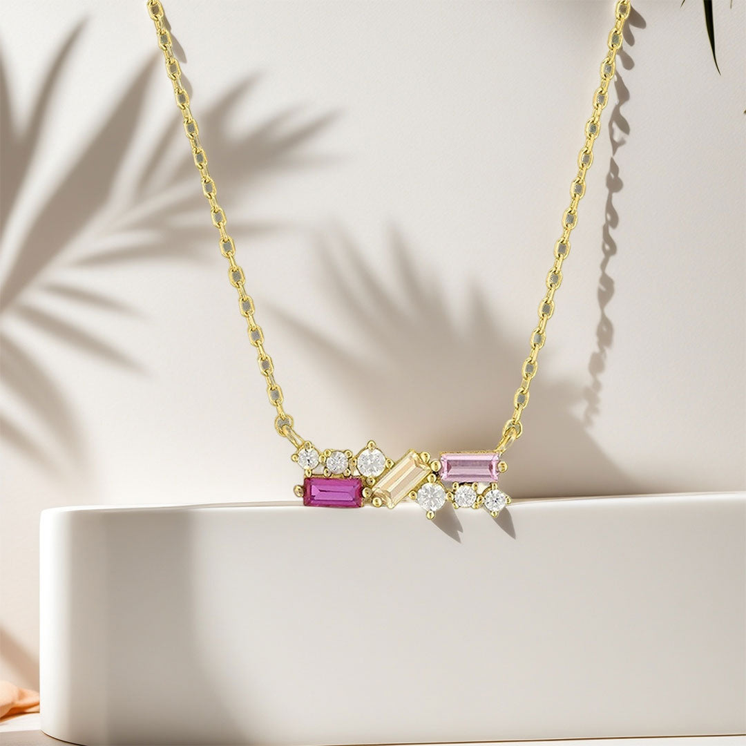 A self-reminder -Purple diamond necklace