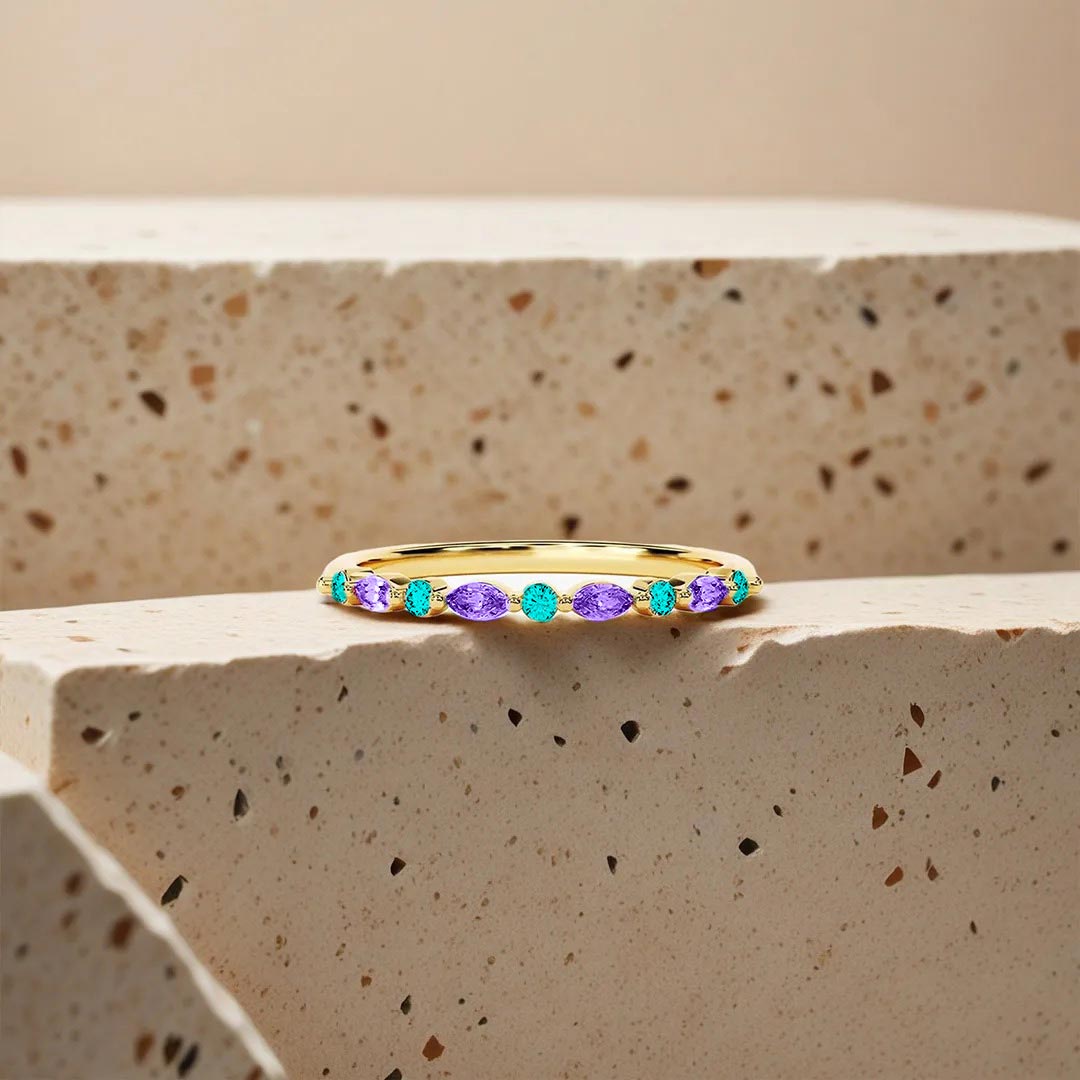 [⚡33% OFF] Suicide Prevention Awareness-Thin bluish purple diamond ring