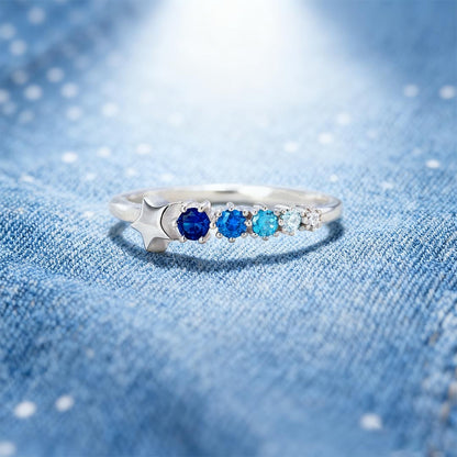 To my daughter-in-law-Gradient Blue Star Ring