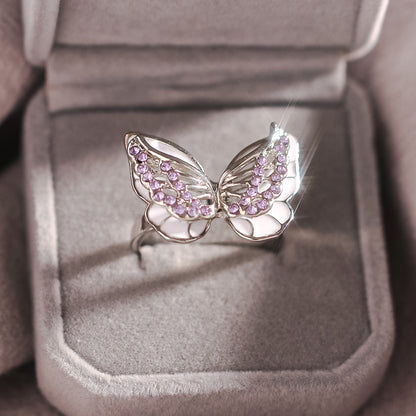 For Memorial - Diamond Double Butterfly Ring