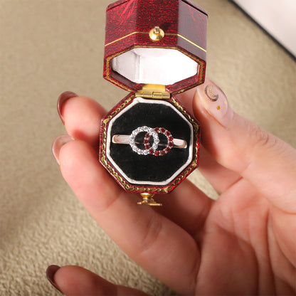 S925 Custom Birthstones Interlocking Ring