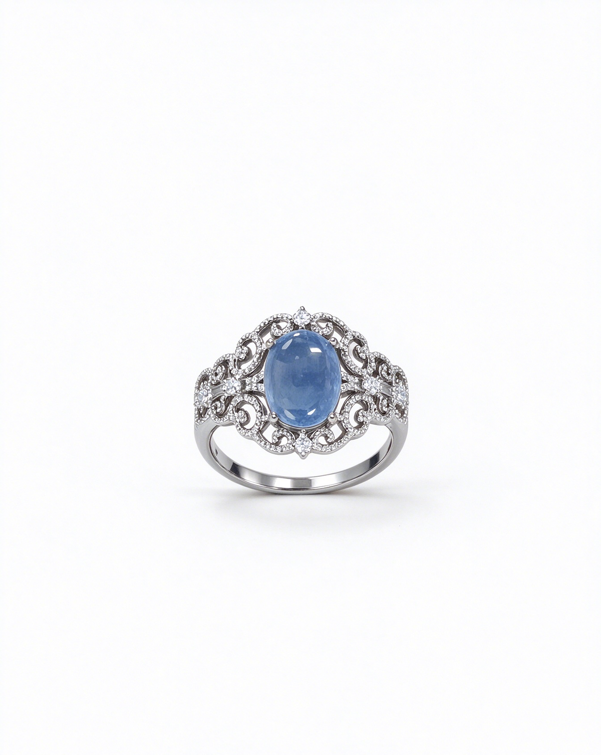 S925 Adjustable Aquamarine Ring | Cervical Cancer Awareness Jewelry, Teal Ribbon Symbol Gift