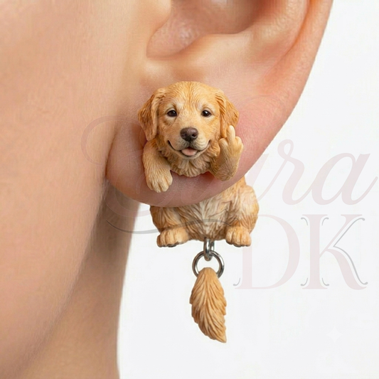 Golden Retriever Middle Finger Earring