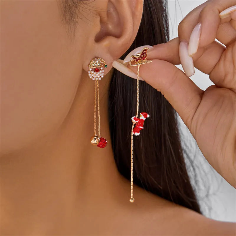 Santa Claus Asymmetrical Earrings