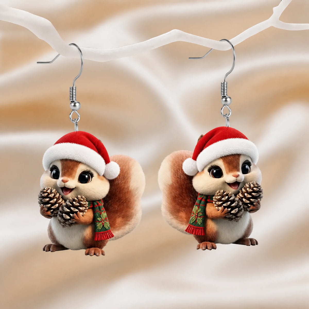 Christmas Squirrel Dangle Earrings