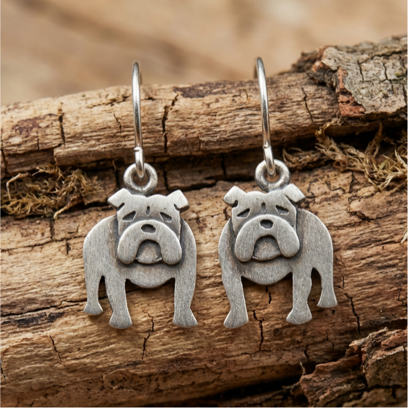 Vintage English Bulldog Earrings