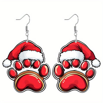 Christmas Dog Claw Acrylic Earrings