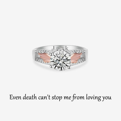 For Memorial - Even Death Can't Stop Me From Loving Him Wings Name Custom Ring