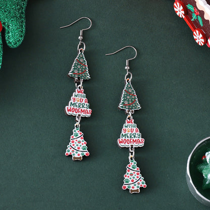 Christmas Tree Snowflake Earrings