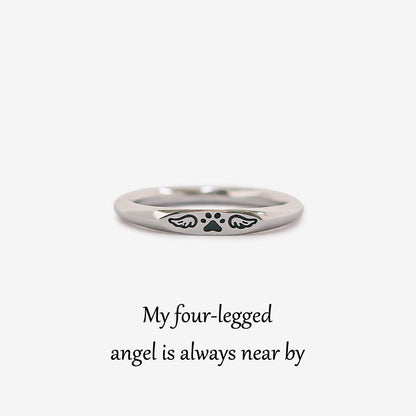 [⚡38% OFF] FOR MEMORIAL - My Four-legged Angel is Always Near By Tiny Paw With Wings Ring