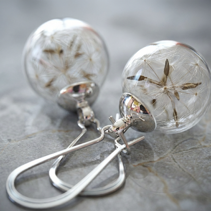 Dandelion Silver Earrings