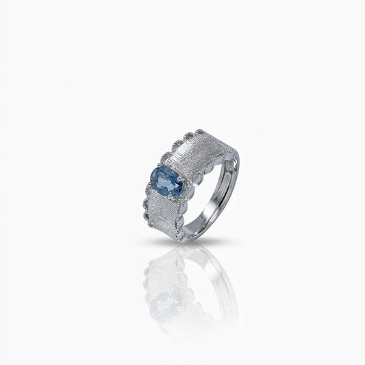 Cervical Cancer Awareness Natural Topaz Adjustable Ring