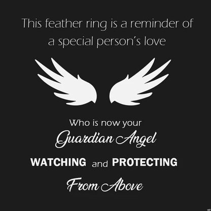 For Memorial- Your Guardian Angel Watching and Protecting Feather Ring