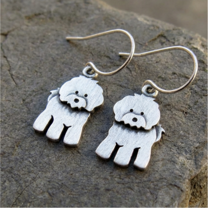 Tiny Bichon Frise Earrings