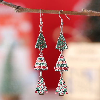 Christmas Tree Snowflake Earrings
