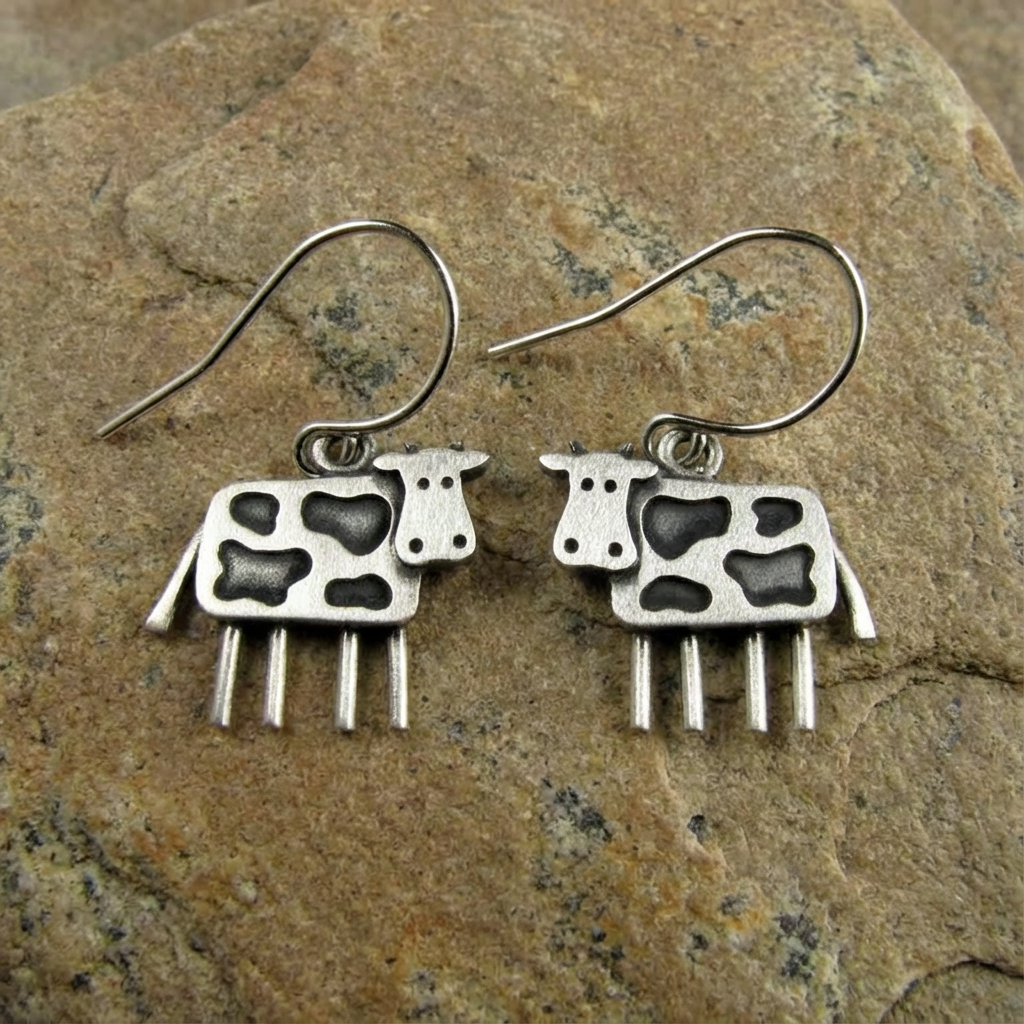 Vintage Cow Earrings