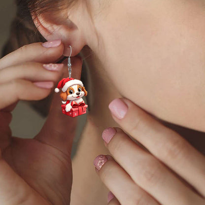 Happy Christmas Dog Earrings