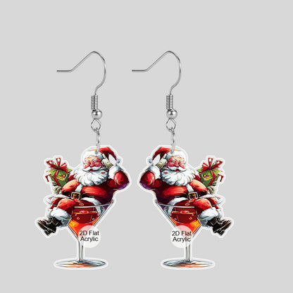 Christmas Santa Claus Cup Earrings