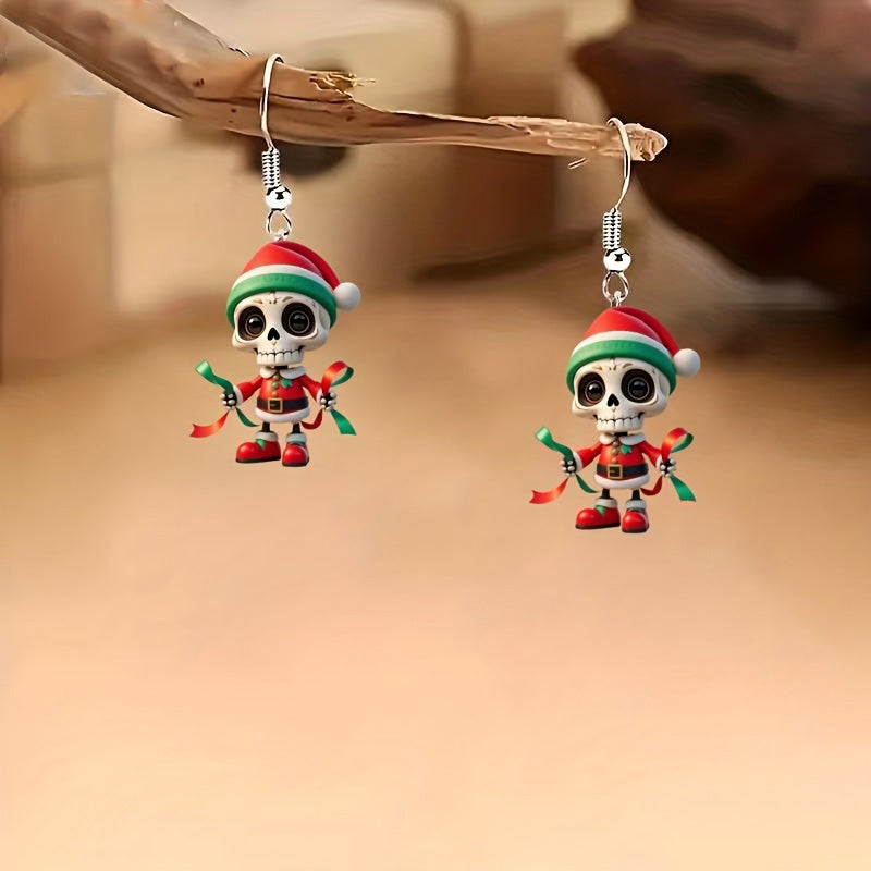 Christmas Gothic Cute Mexican-Style Skull Earrings
