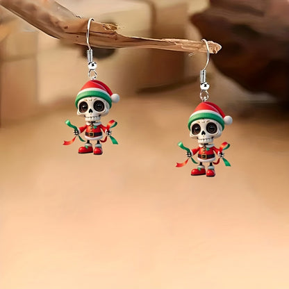 Christmas Gothic Cute Mexican-Style Skull Earrings