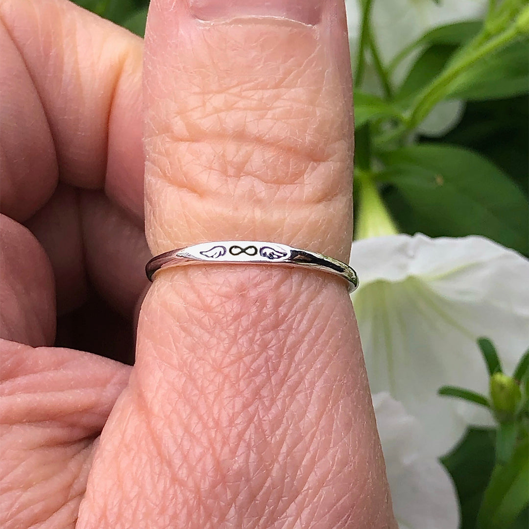 S925 Forever In My Heart Infinity Wings Ring