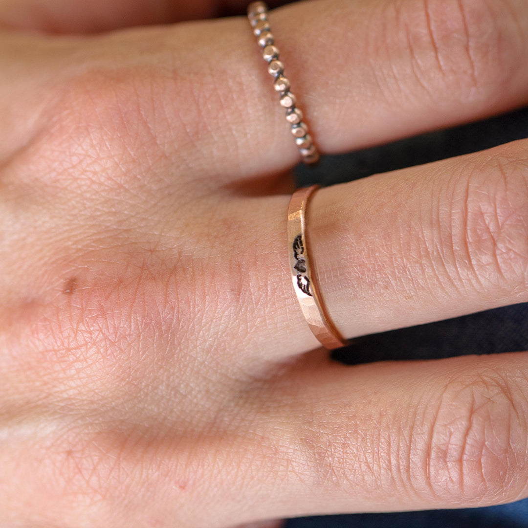 For Memorial - Until We Meet Again Tiny Heart With Wings Ring