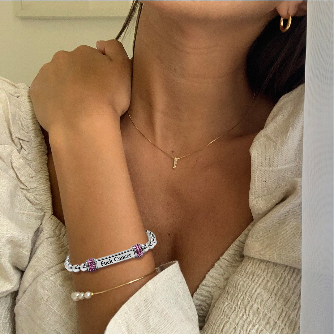 Raise Awareness Of Breast Cancer Pink Bead Bracelet