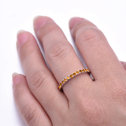 Multiple Sclerosis Awareness Orange Half Eternity Ring