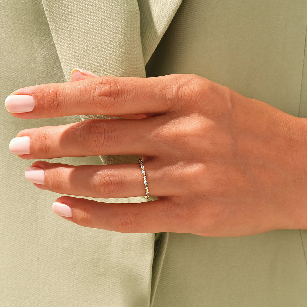It is ok to not be ok-Cyan Diamond Thin Ring