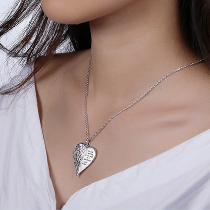 To My Husband in Heaven- Love Wings Engraved Necklace