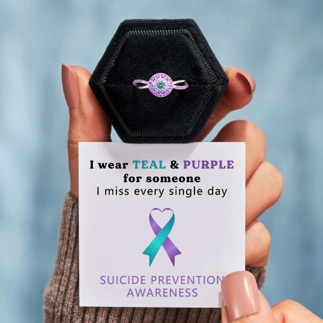 Suicide Prevention Awareness-Blue-Purple Circle Ring