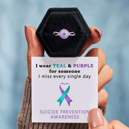 Suicide Prevention Awareness-Blue-Purple Circle Ring