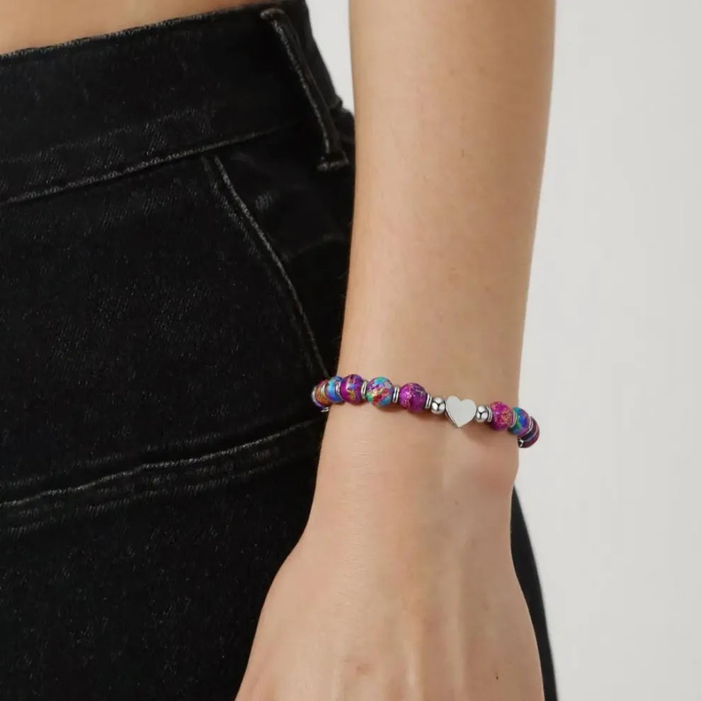 To My Granddaughter-Always keep me in your heart Turquoise Heart Bracelet