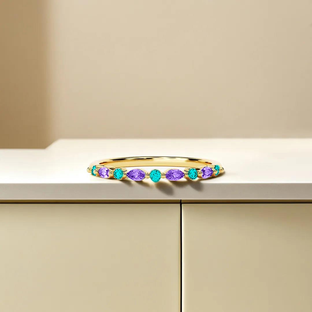 [⚡33% OFF] Suicide Prevention Awareness-Thin bluish purple diamond ring