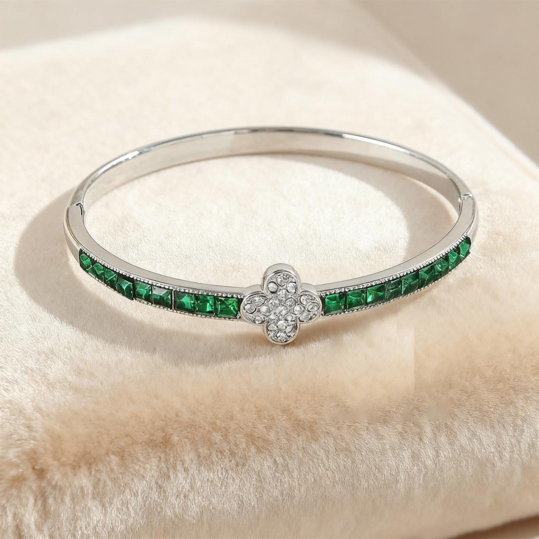 To my daughter-four-leaf clover diamond bracelet