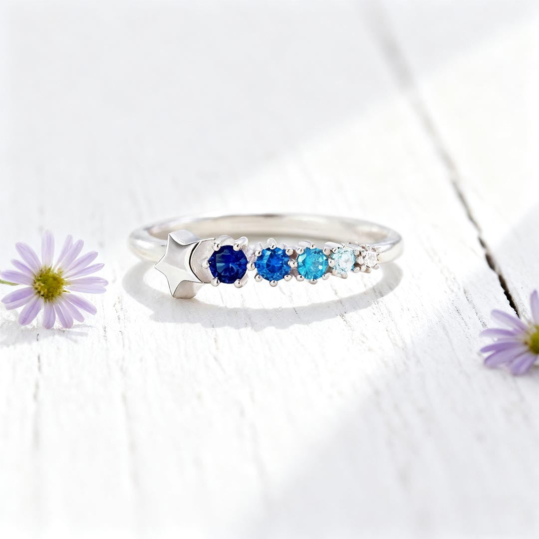 To my daughter-in-law-Gradient Blue Star Ring