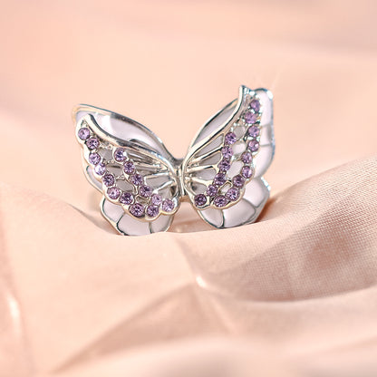 For Memorial - Diamond Double Butterfly Ring