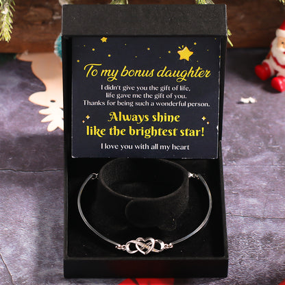 For Bonus Daughter - Infinity Heart Bracelet with Luxury Black Box