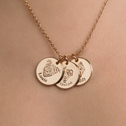 Custom Pet Face Portrait Necklace