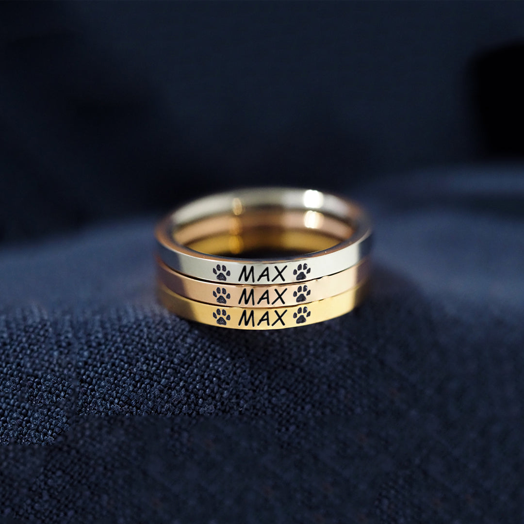 For Dog Mom - Personalized Pet Name Ring