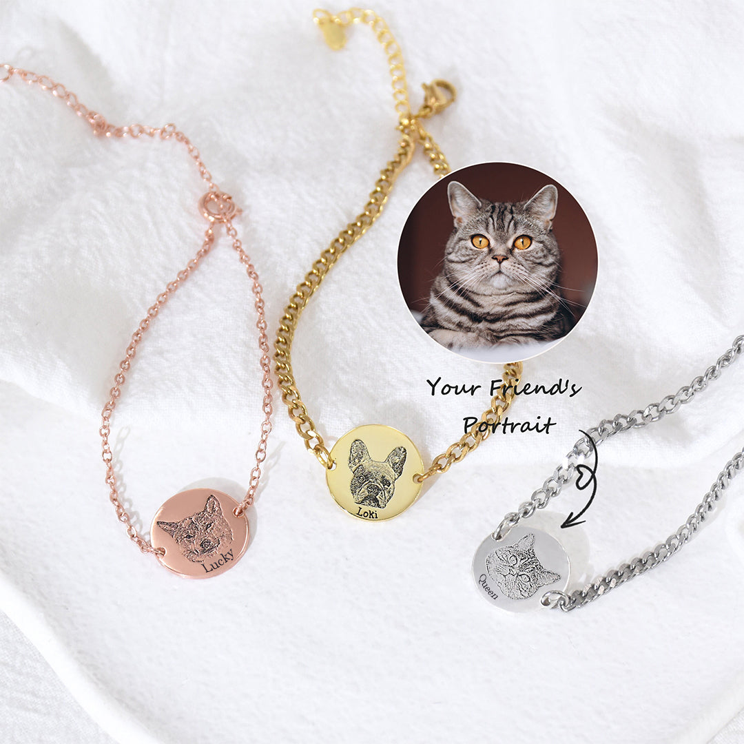 Custom Pet Face Portrait Bracelet