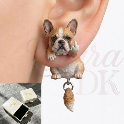 French Bulldog Middle Finger Earring（advance sale）