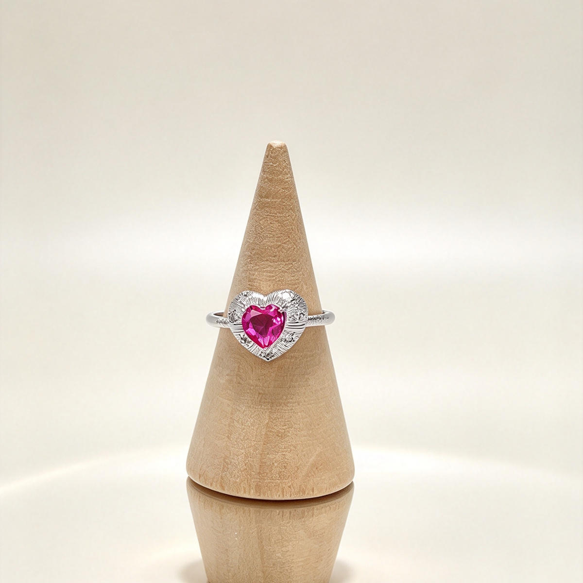 Natural Pink Topaz Heart Ring, Vintage S925 Dainty Pink Topaz Ring for Women