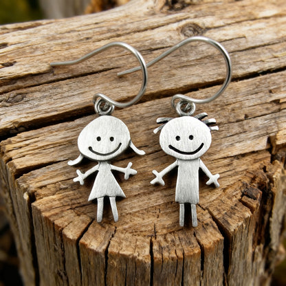 Vintage Happy Boy & Girl Earrings