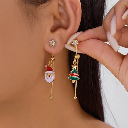 Santa Claus Asymmetrical Earrings