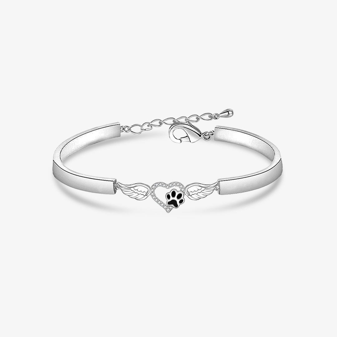 "Angel's Companion" Paw With Wings Memorial Bracelet